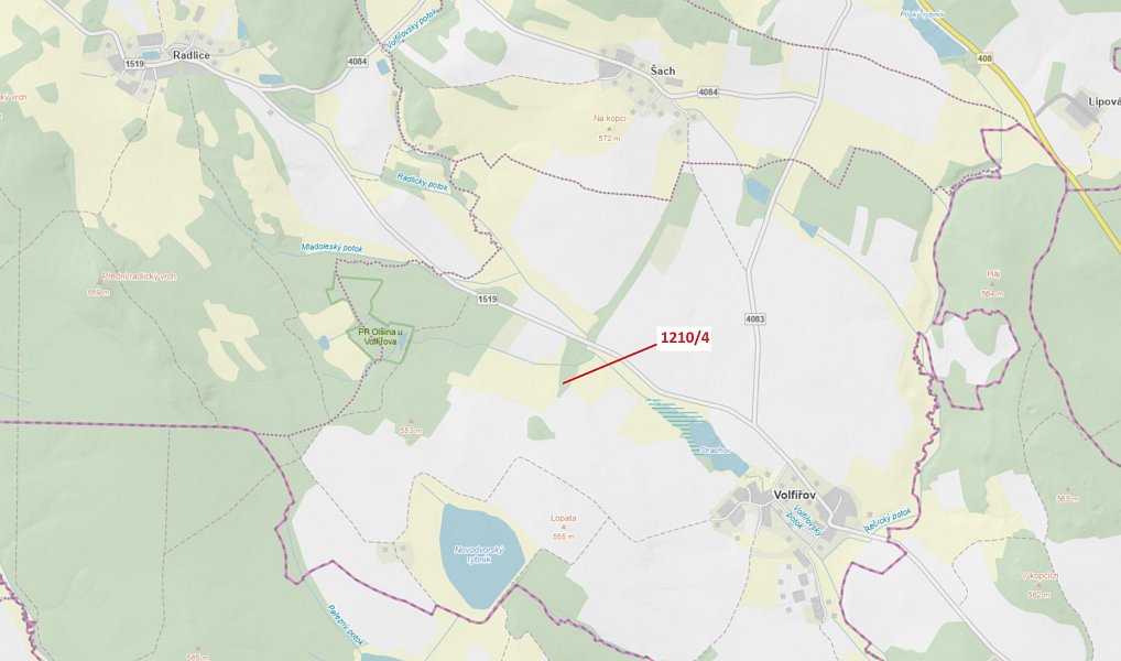 Dražba lesa, 7 m², Jindřichův Hradec, Volfířov