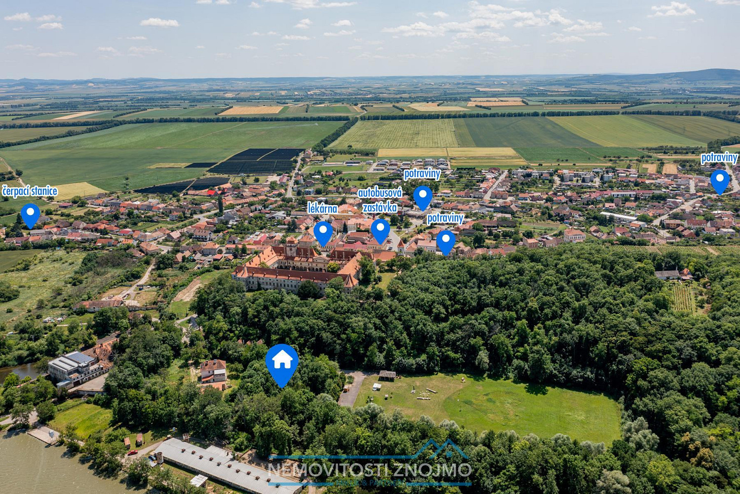 Prodej stavebního pozemku, 3014m², k. ú. Jaroslavice u Znojma – pohled 3