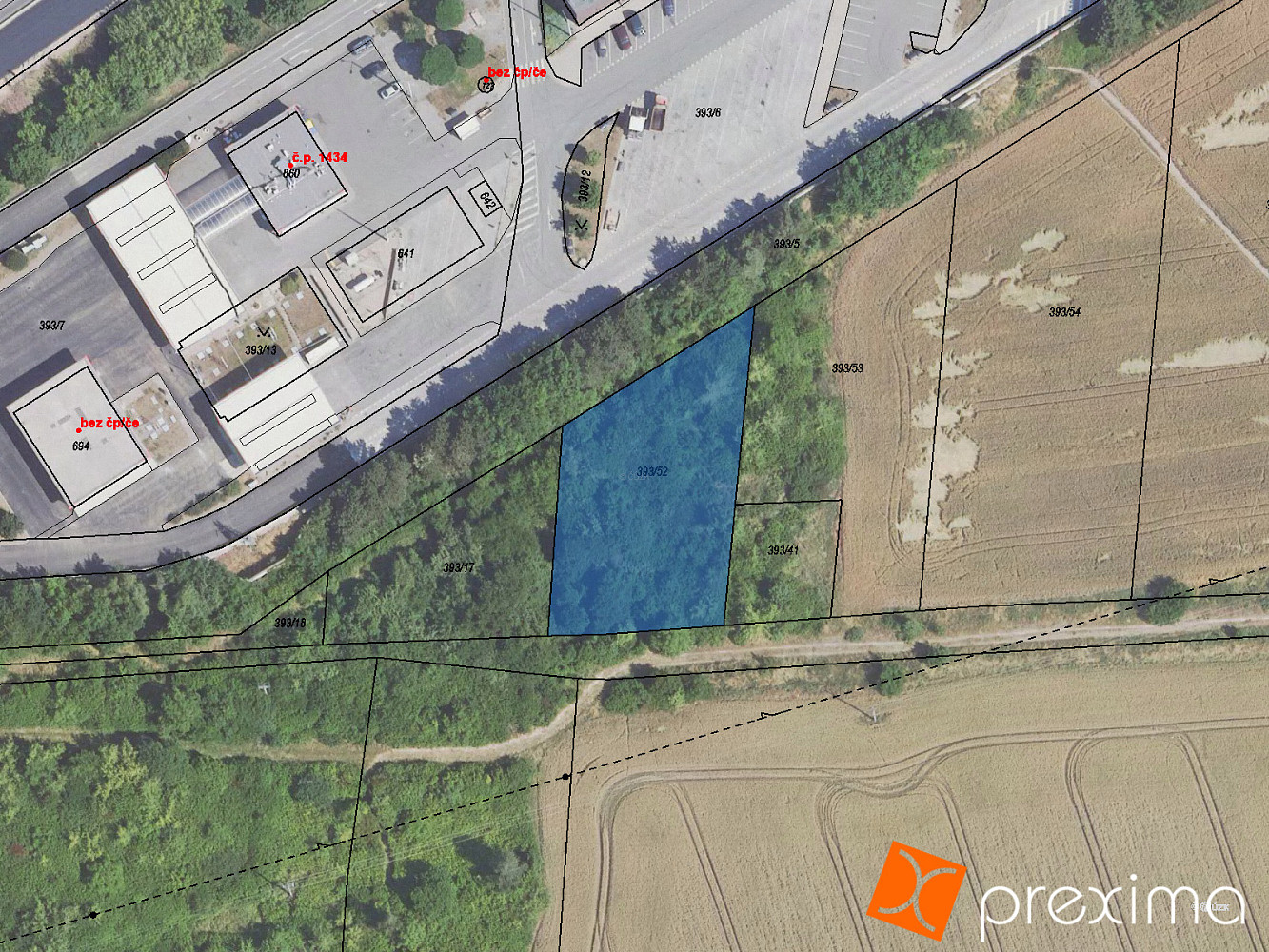 Prodej komerčního pozemku 1 656 m²