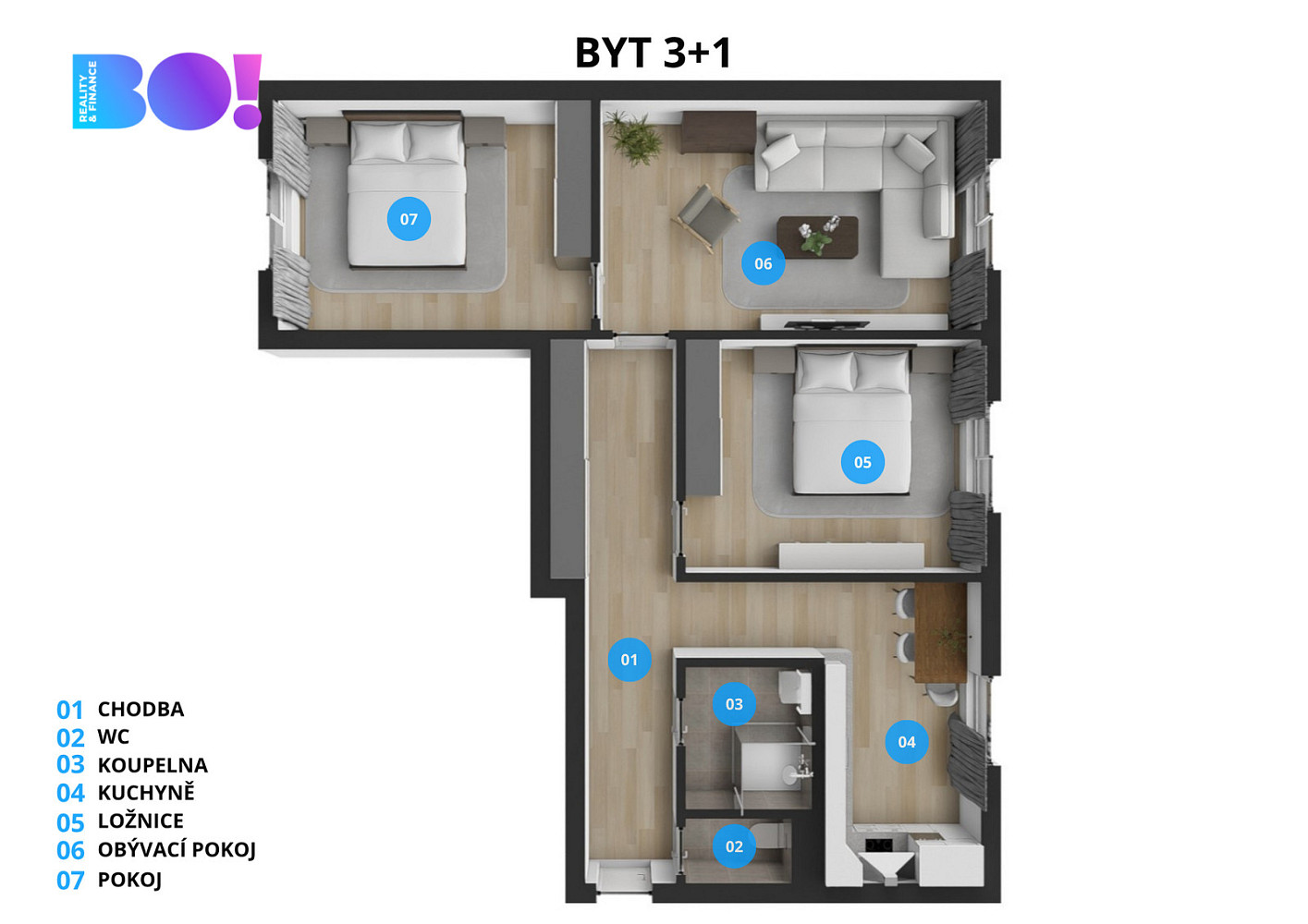 Prodej bytu 3+1 72 m² – fotografie 3