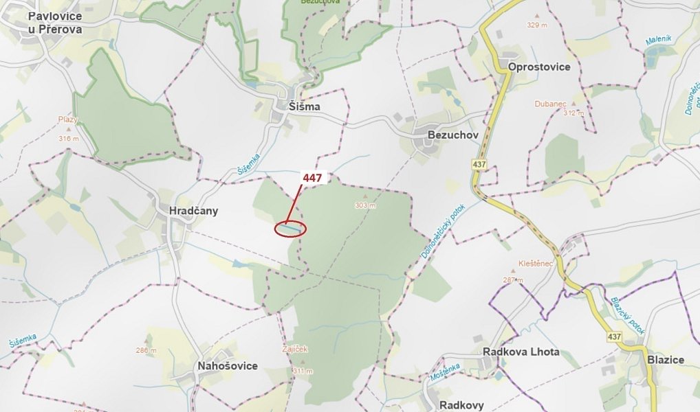 Dražba lesa, 1989 m², Přerov, Šišma
