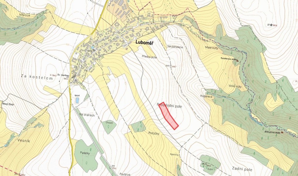 Prodej pole 16 461 m², Luboměř – náhled fotky 2