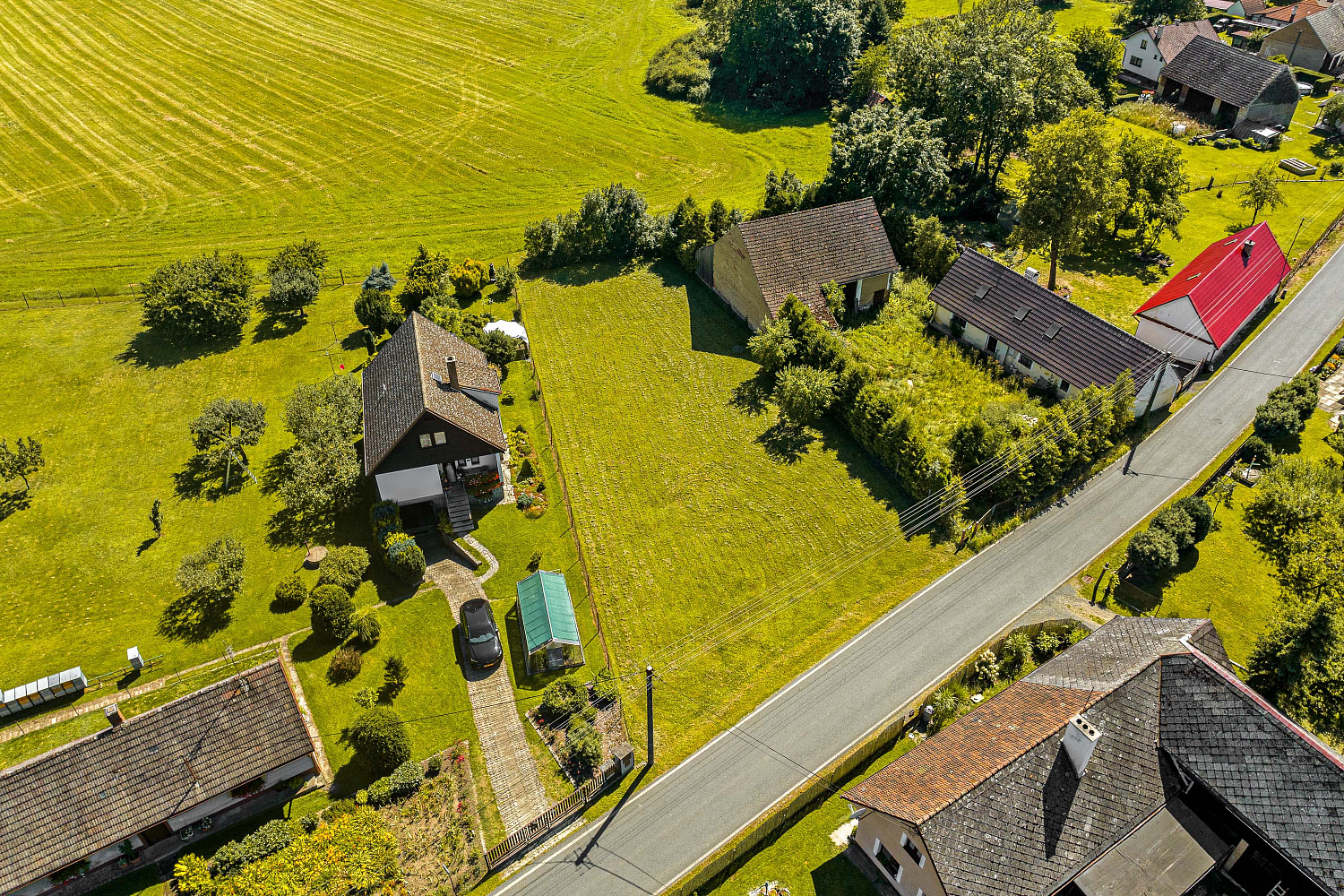 995 m², stavební parcela, Zahrádka U Čížkova, pravidelný a rovinatý pozemek – pohled 2
