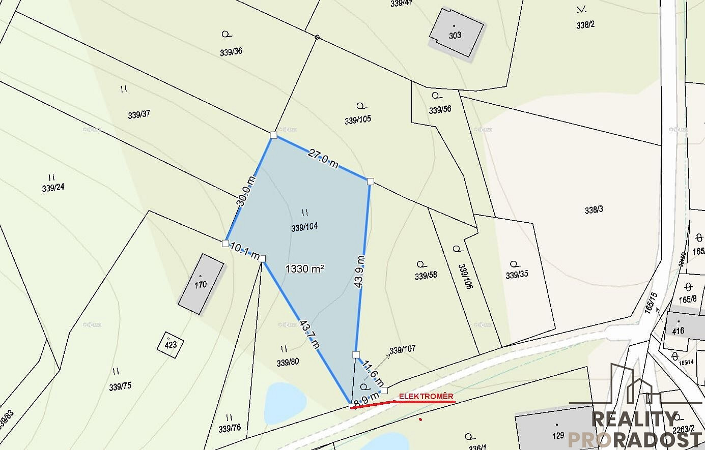 Prodej stavebního pozemku 1 342 m² – fotografie 5