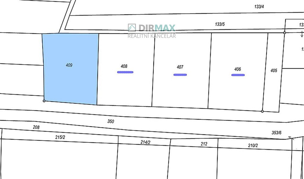 Prodej stavebního pozemku 943 m², Bolkov – náhled fotky 2