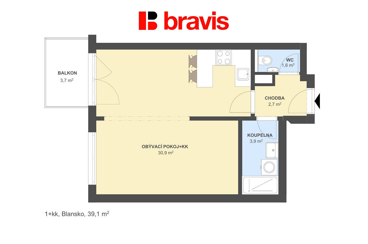 Prodej bytu 1+kk 39 m² — photo 2