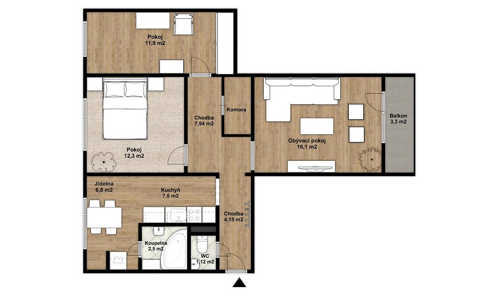 Pronájem bytu 3+1 72 m², Olomouc – náhled fotky 15