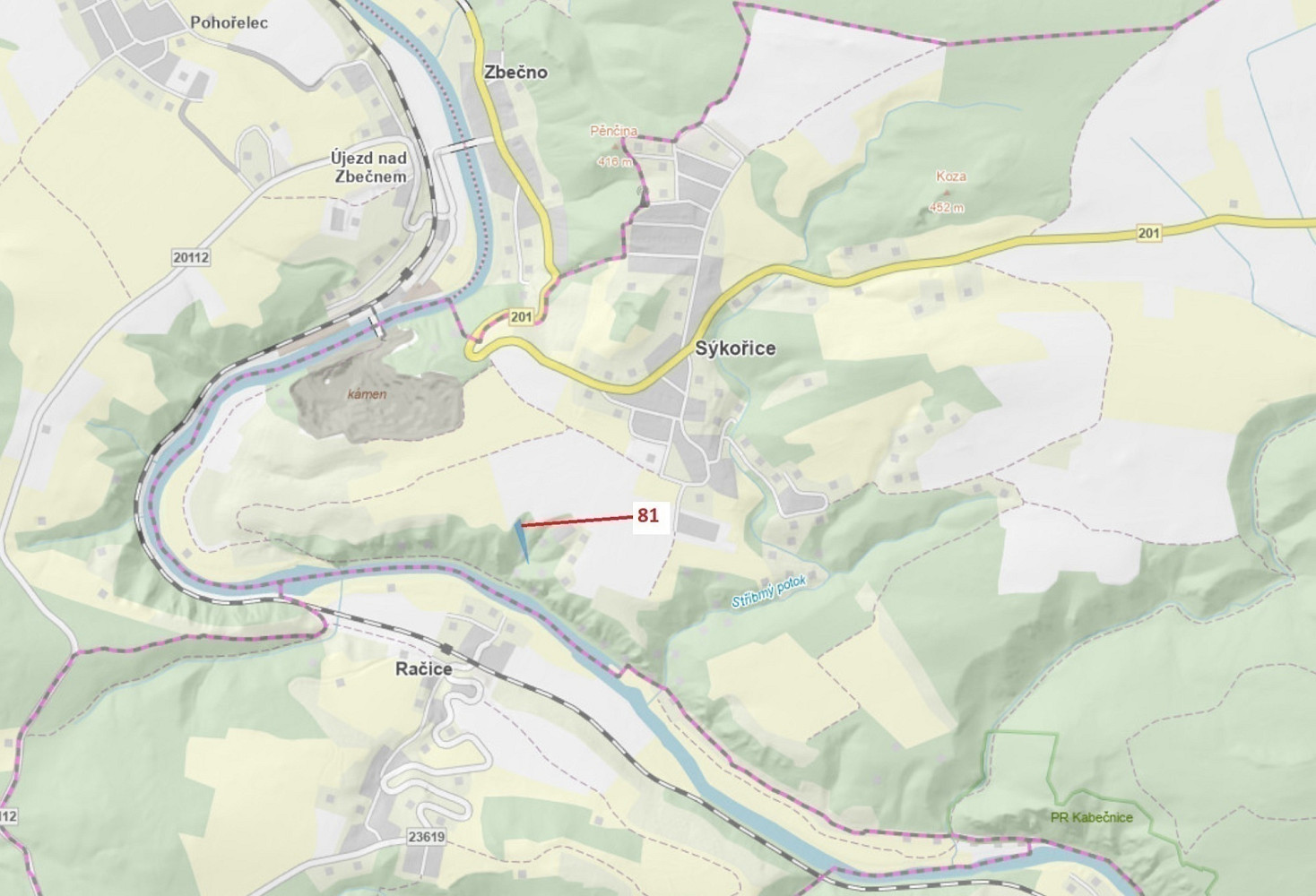 Dražba lesa 1 816 m²