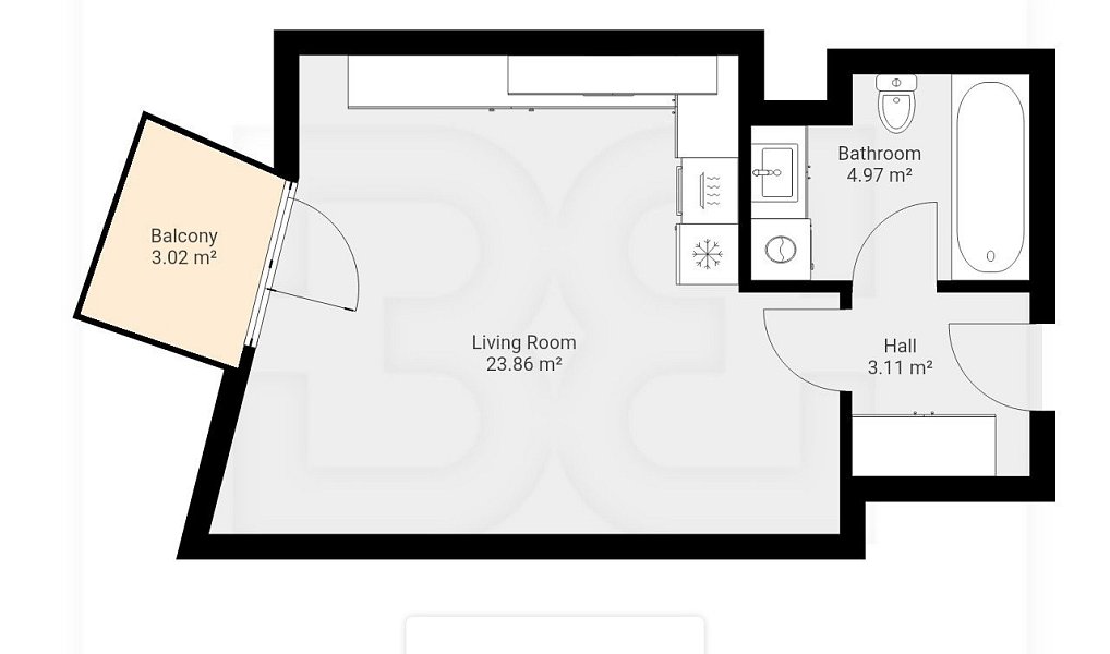 Pronájem bytu 1+kk 35 m², Praha – náhled fotky 3