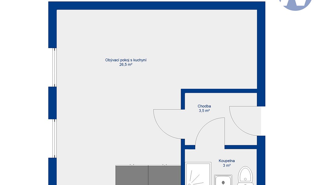 Pronájem bytu 1+kk 35 m², Husinec – náhled fotky 12