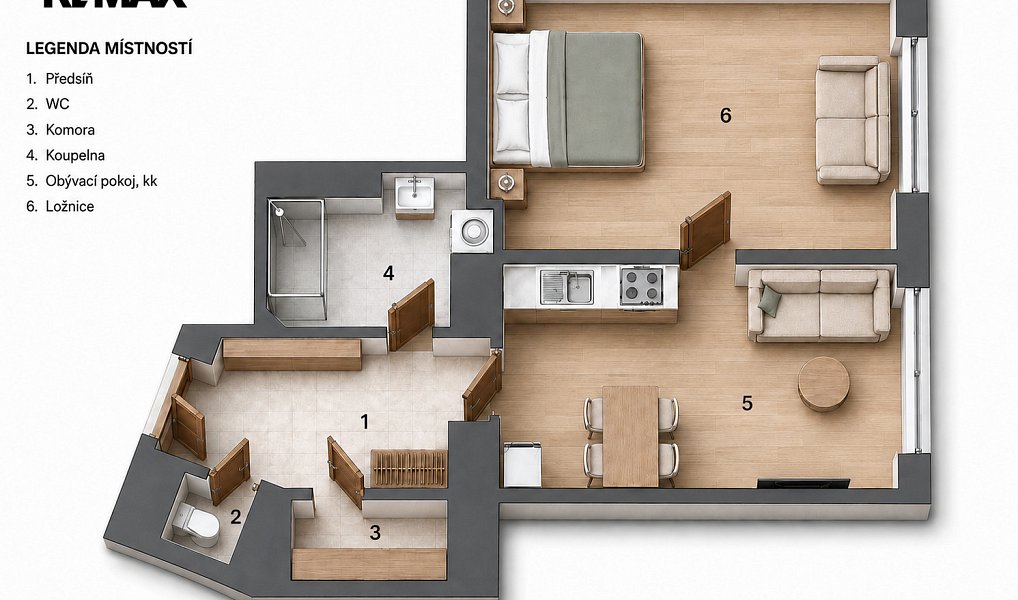 Pronájem bytu 2+kk 49 m², Praha – náhled fotky 4