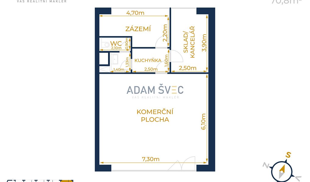 Pronájem obchodních prostor 71 m², Olomouc – fotka 1 z 5