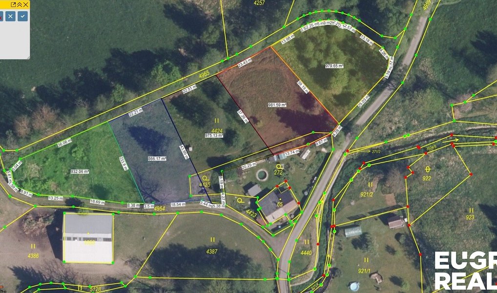 Prodej stavebního pozemku 945 m², Staré Křečany – fotka 1 z 6