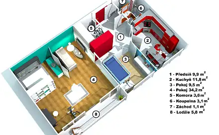 Prodej bytu 3+kk 73 m²
