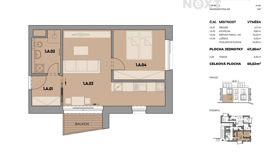 Prodej bytu 2+kk 51 m², Fryšták – náhled fotky 3