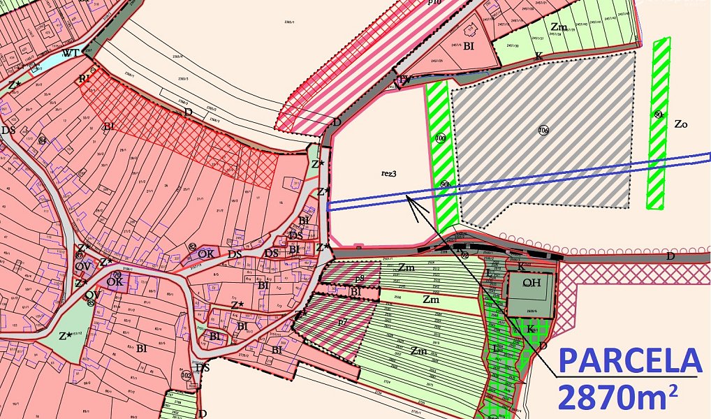 Prodej stavebního pozemku 2 870 m², Vřesovice – náhled fotky 3
