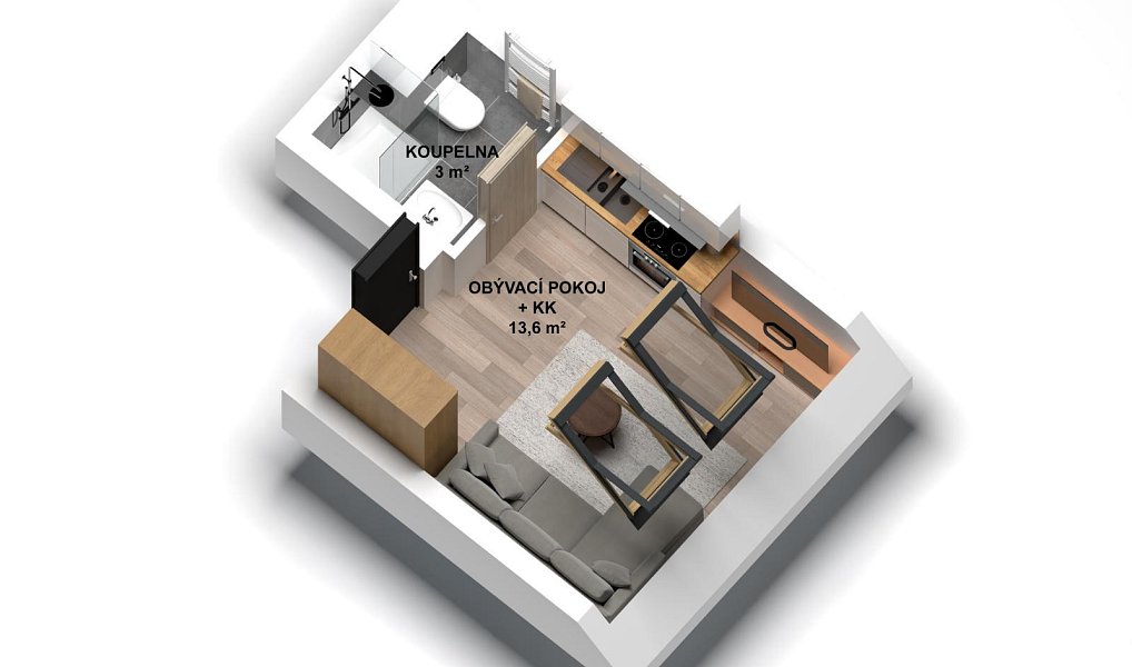 Prodej bytu 1+kk 17 m², Praha – náhled fotky 7
