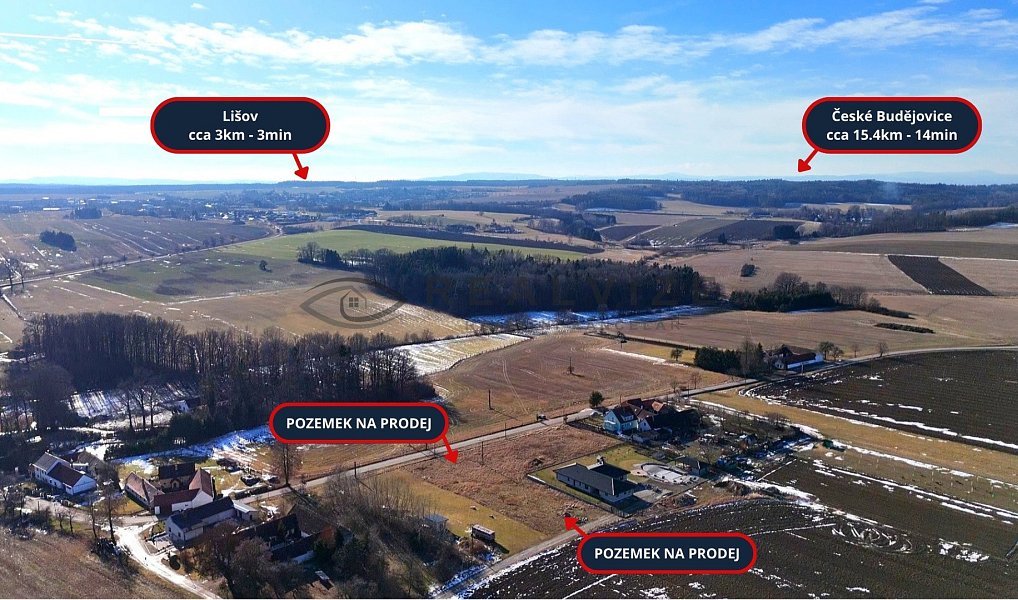 Prodej stavebního pozemku 1 065 m², Lišov – náhled fotky 2