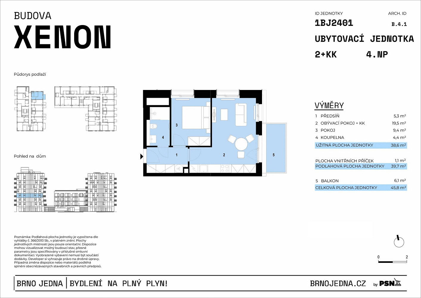 Prodej bytu 2+kk 39 m² — photo 2