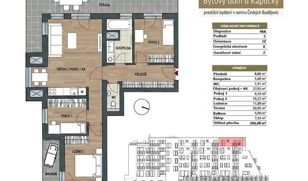 Prodej bytu 4+kk 106 m², České Budějovice – náhled fotky 4