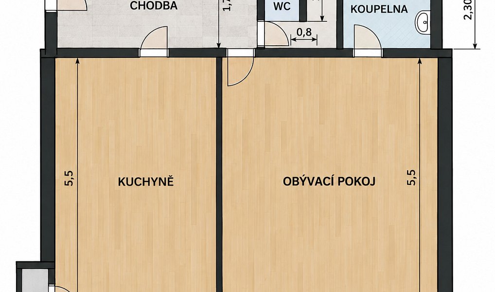 Prodej bytu 1+1 45 m², Praha – náhled fotky 3