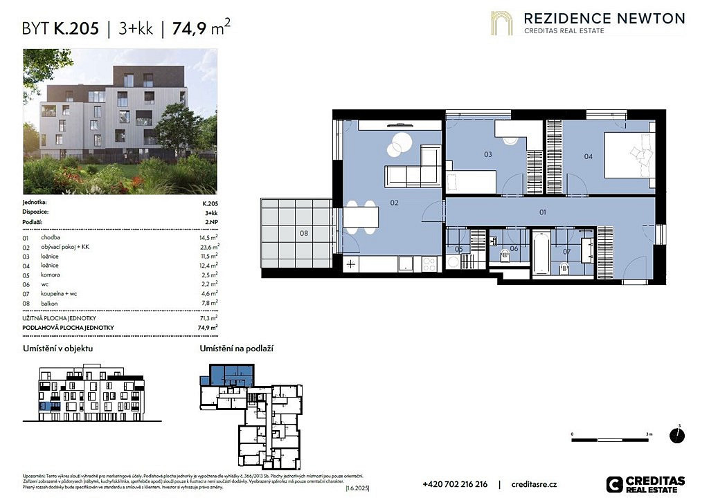 Prodej bytu 3+kk 71 m² – pohled 5