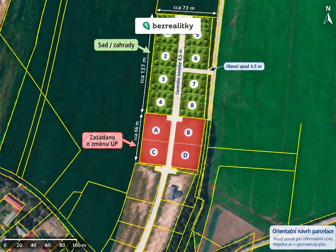 Prodej zahrady 1 050 m²