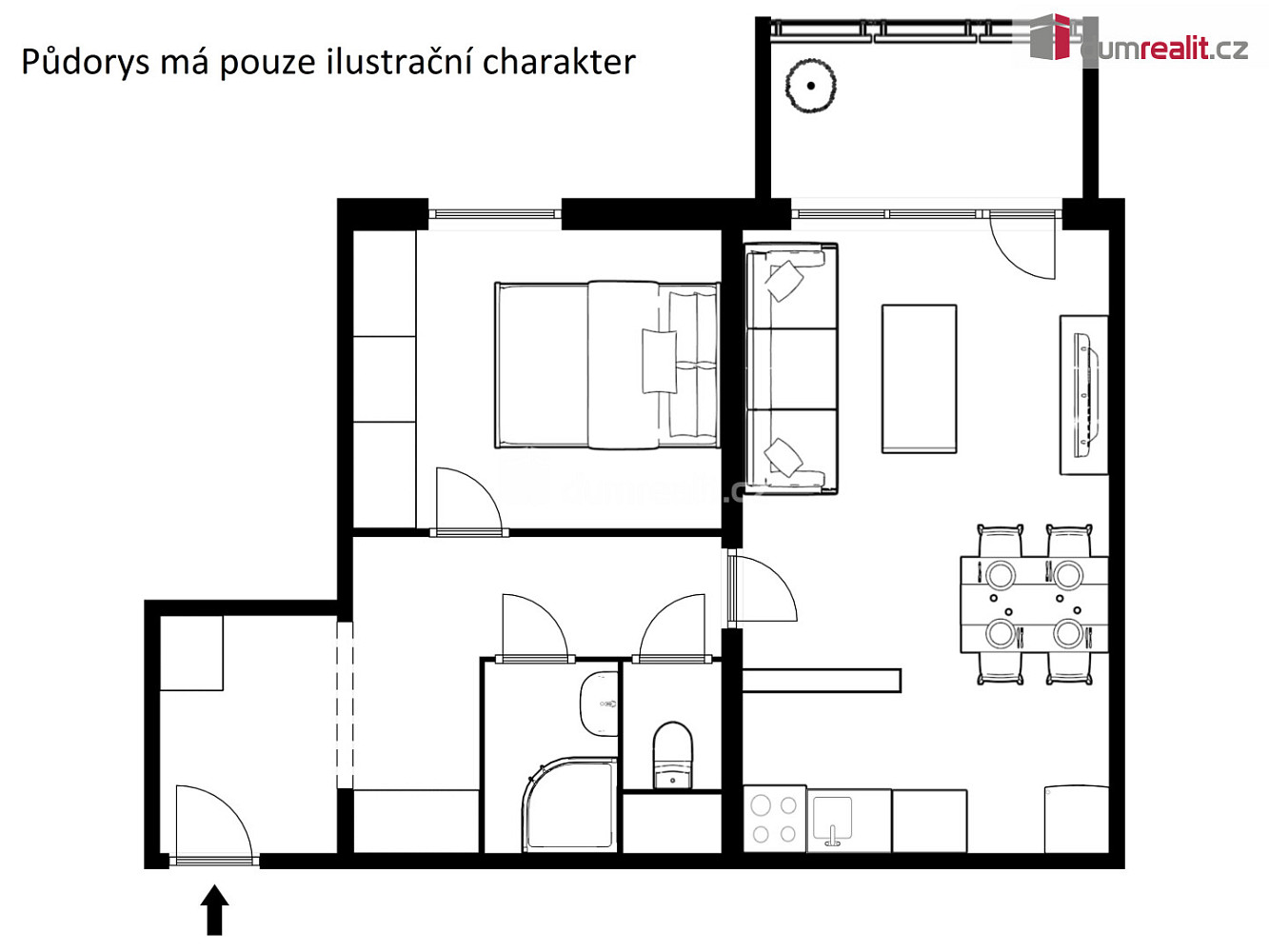 Pronájem bytu 2+kk 44 m² – fotografie 5