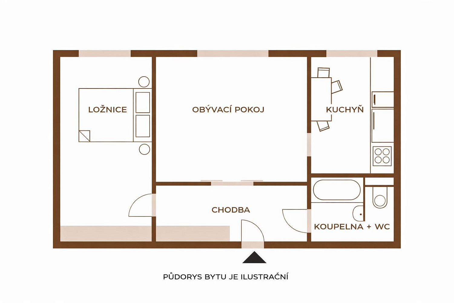 Pronájem bytu 2+1 45 m² – fotografie 3
