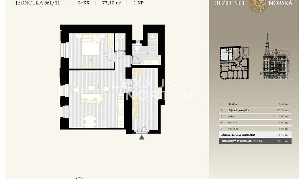 Prodej bytu 2+kk 71 m², Praha – náhled fotky 8