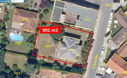 Prodej stavebního pozemku 902 m², K Borovíčku, Praha 4 - Kunratice
