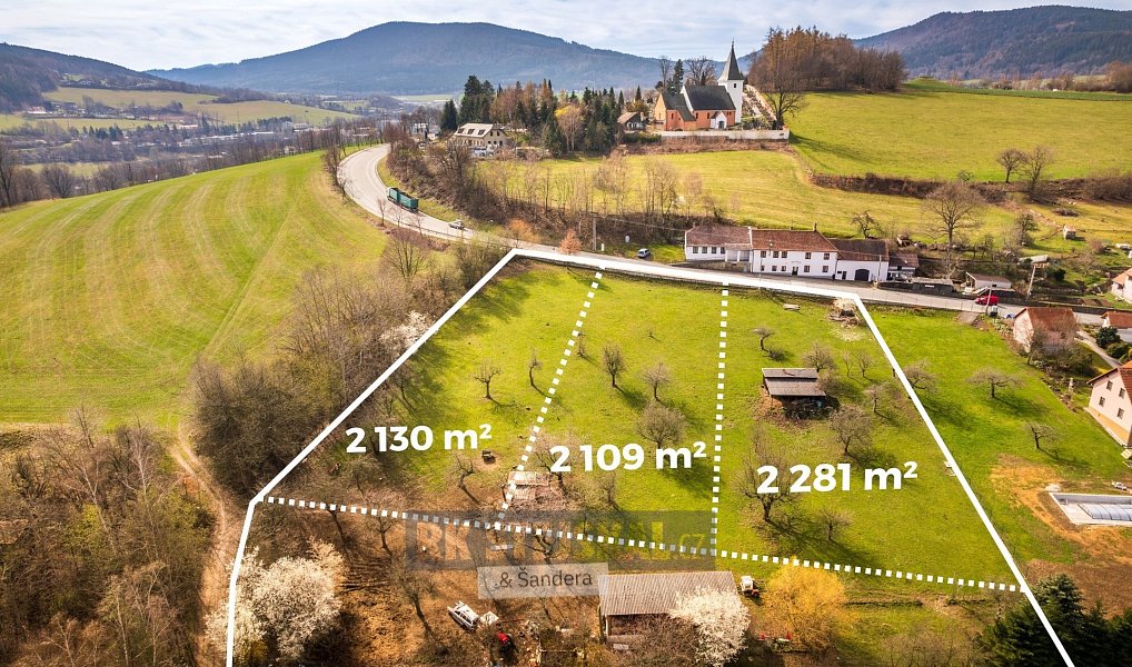 Prodej stavebního pozemku 2 109 m², Prachatice – náhled fotky 3