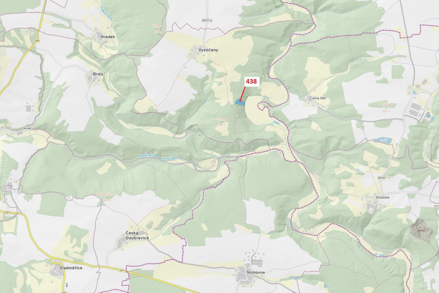 Dražba lesa 10 071 m², Štichovice
