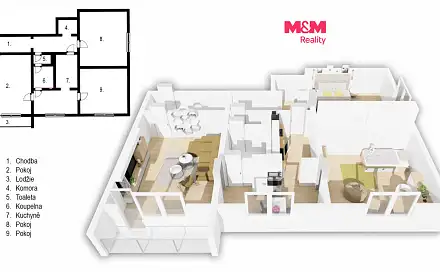 Prodej bytu 3+1 71 m²
