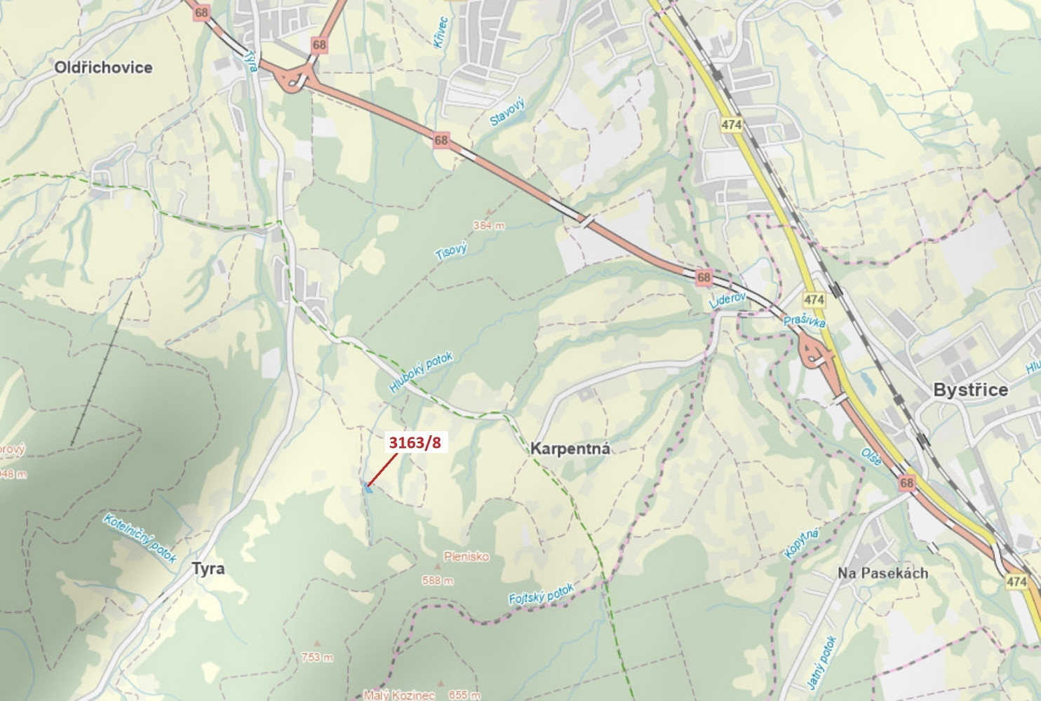 Dražba lesa 1 981 m²