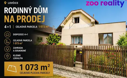 Prodej domu 175 m² s pozemkem 1 073 m², Lovčice, okres Hradec Králové