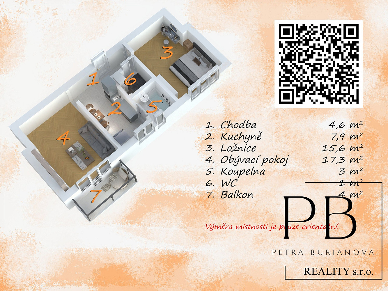 Prodej bytu 2+1 58 m² – fotografie 3