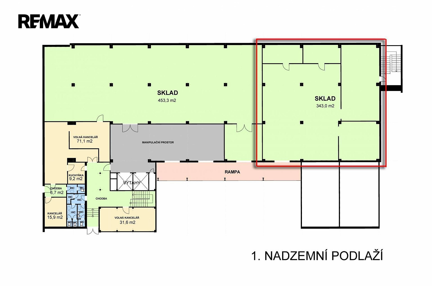 Pronájem skladovacích prostor 343 m² – fotografie 3