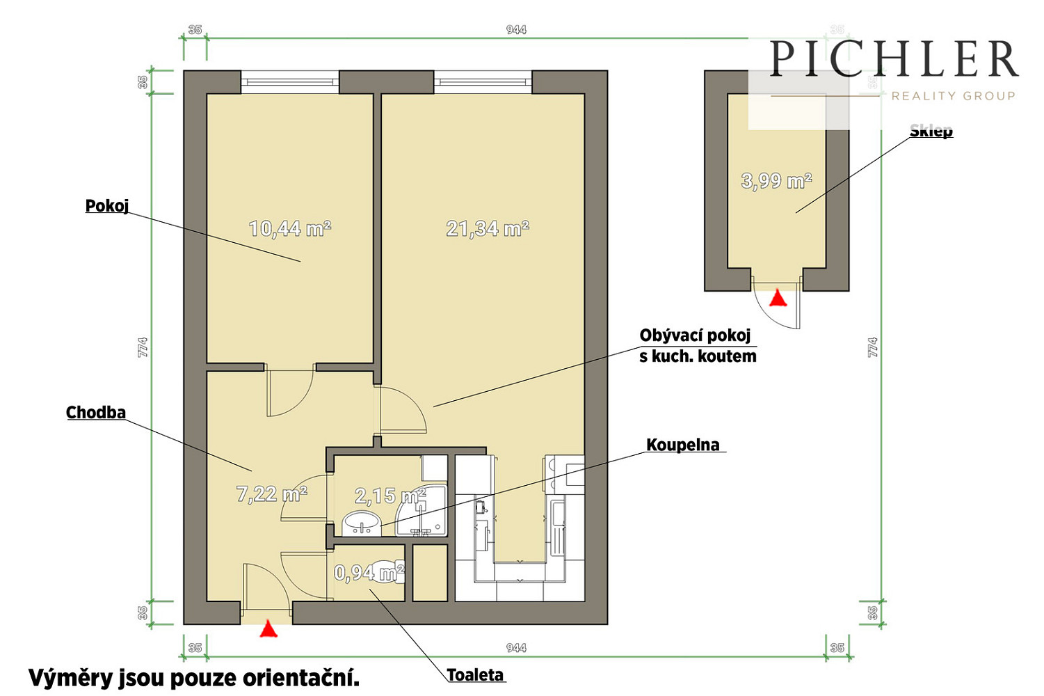 Prodej bytu 2+kk 43 m² — photo 2