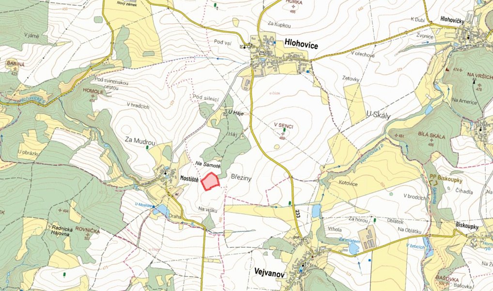 Prodej pole 23 085 m², Hlohovice – náhled fotky 2