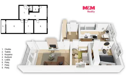 Prodej bytu 3+1 60 m², Pod Nemocnicí, Rakovník - Rakovník II