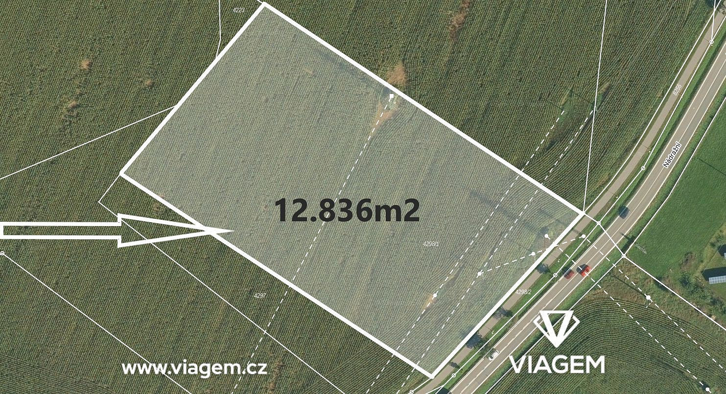 Prodej pole 12 836 m², Rudoltice