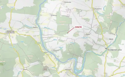 Dražba lesa 1 630 m², Hosty