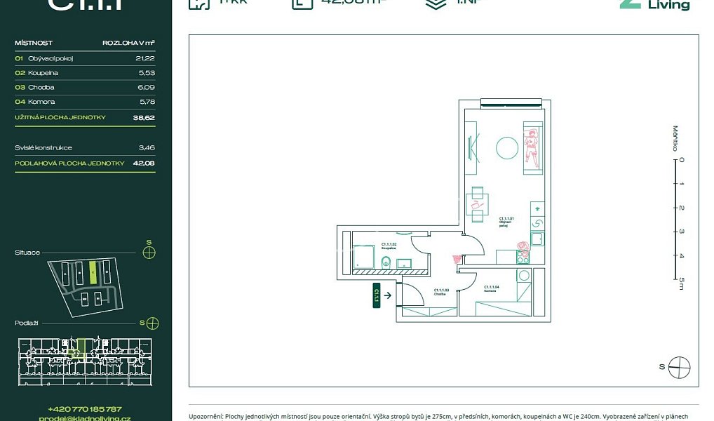 Prodej bytu 1+kk 39 m², Kladno – náhled fotky 10