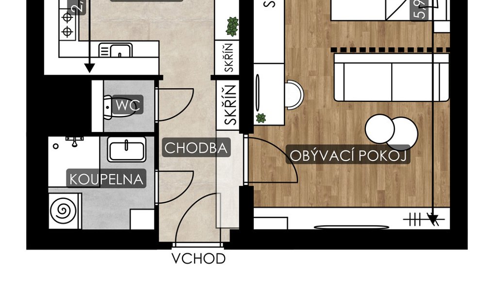 Prodej bytu 1+1 38 m², Ostrava – náhled fotky 2