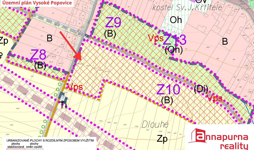 Prodej stavebního pozemku 996 m², Vysoké Popovice – náhled fotky 4
