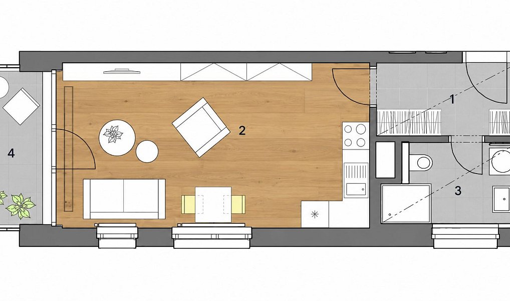 Pronájem bytu 1+kk 36 m², Praha – náhled fotky 11
