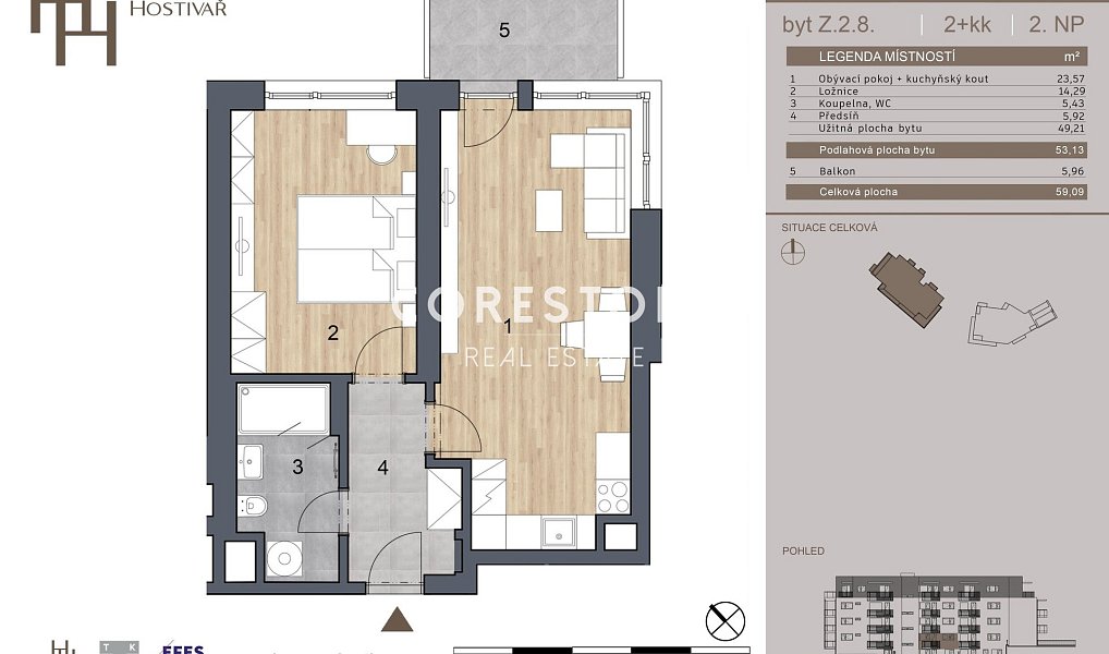 Prodej bytu 2+kk 53 m², Praha – náhled fotky 4