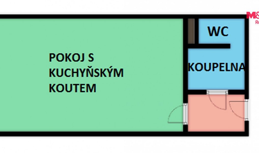 Pronájem bytu 1+kk 28 m², Hradec Králové – náhled fotky 3