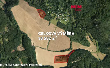 Prodej pole 38 582 m², Blíževedly - Hvězda, okres Česká Lípa